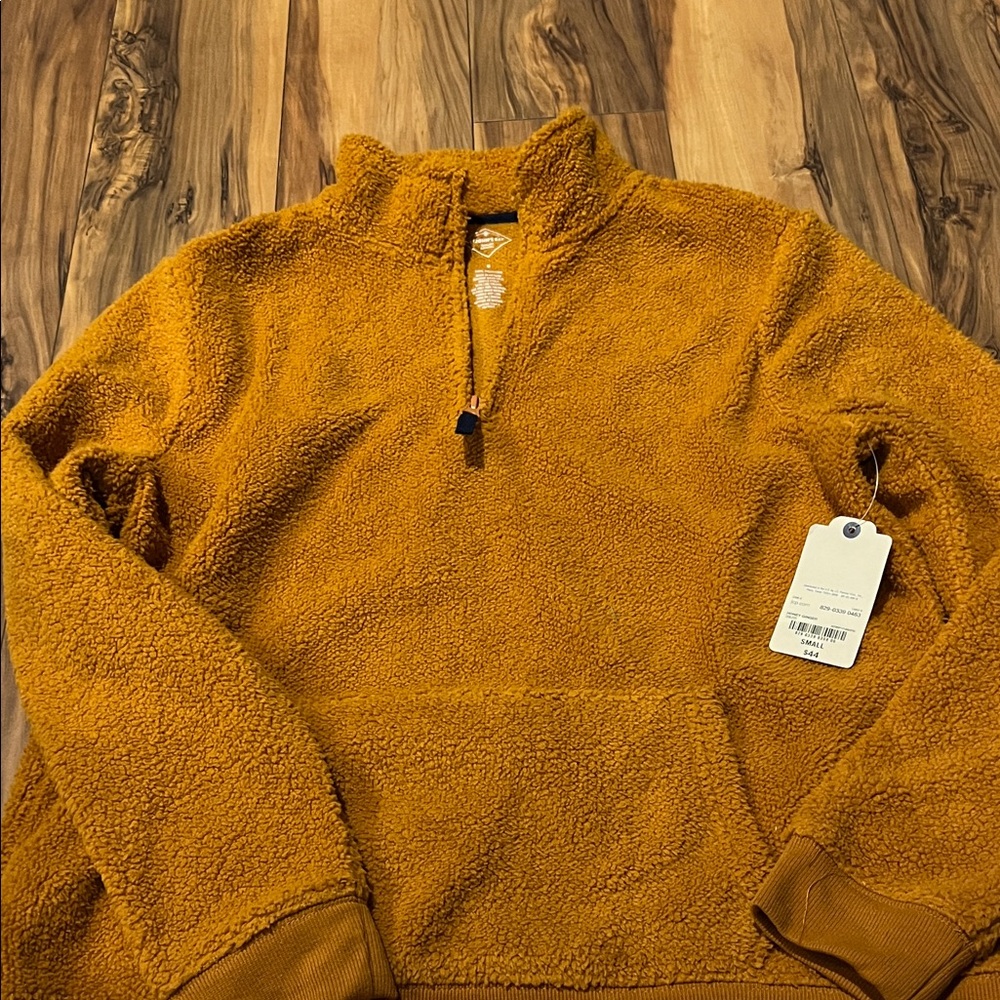 St. John's Bay Women's Mustard Zip-Up Sweater